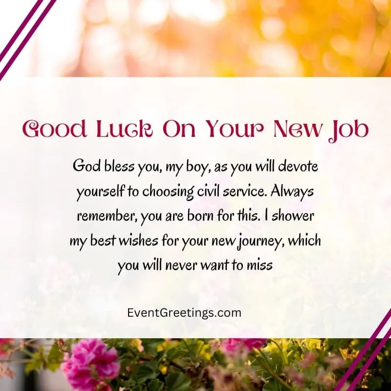 good luck in your new job wishes