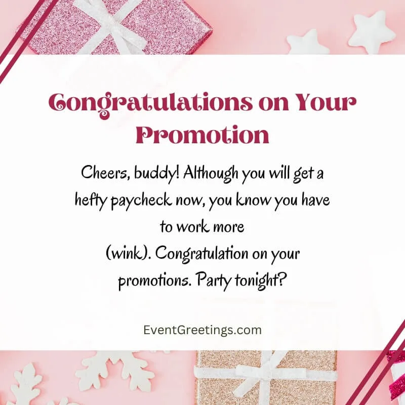 congrats on your promotion