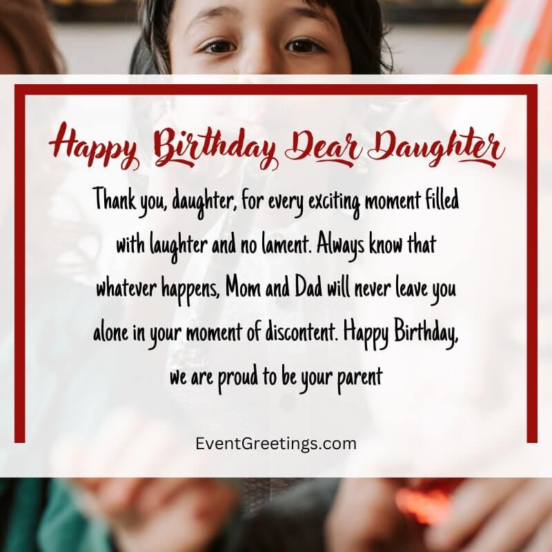Birthday Wishes for Daughters From Mom or Dad