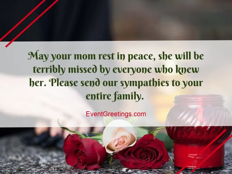 condolence message mother death
