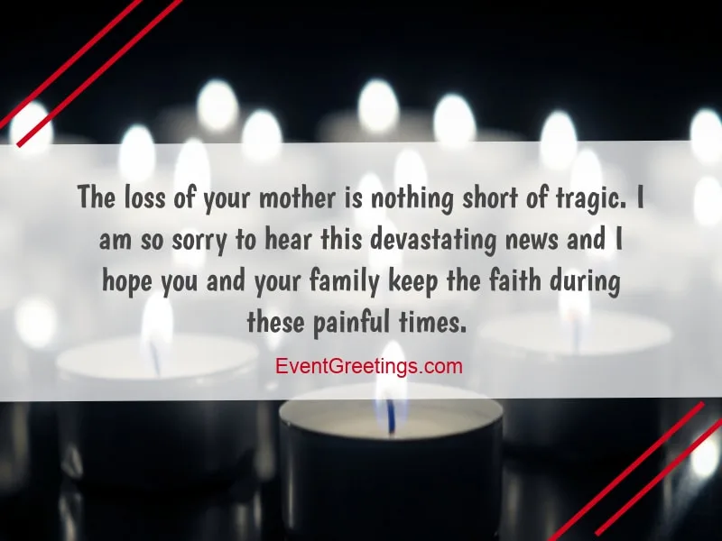condolence message mother death