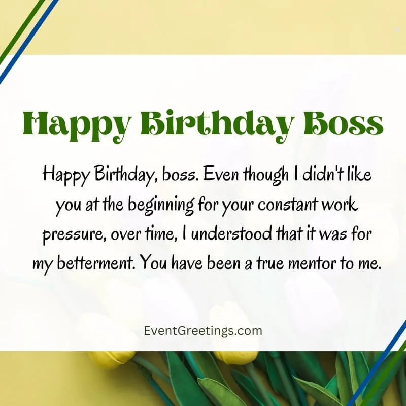 Happy Birthday, boss. Even though I didn't like you at the beginning for your constant work pressure, over time, I understood that it was for my betterment. You have been a true mentor to me.