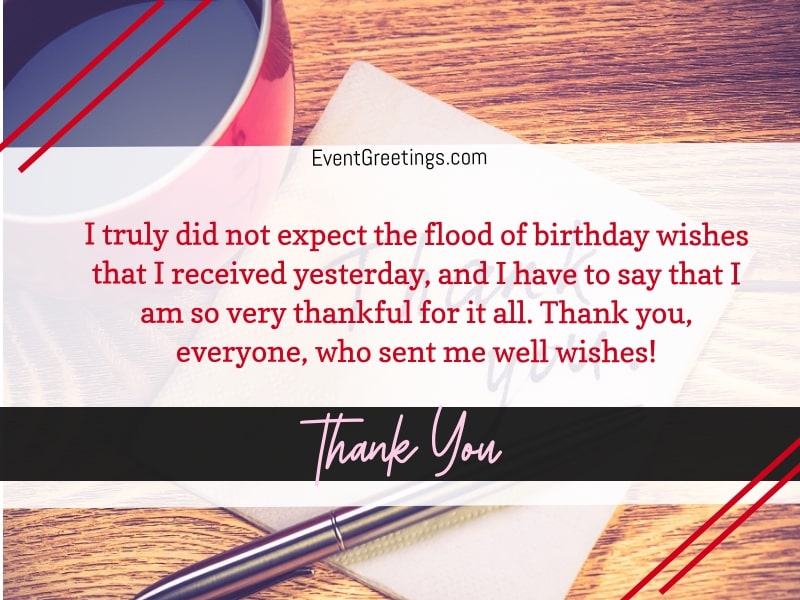 Благодарственные письма за поздравления с днем ​​рождения