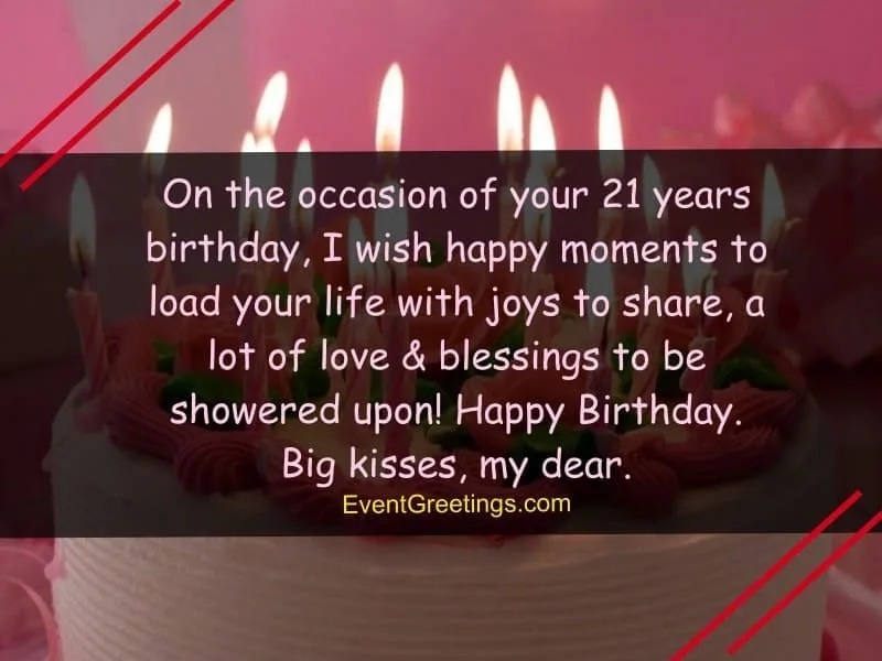 nice and sweet wishes for 21st birthday