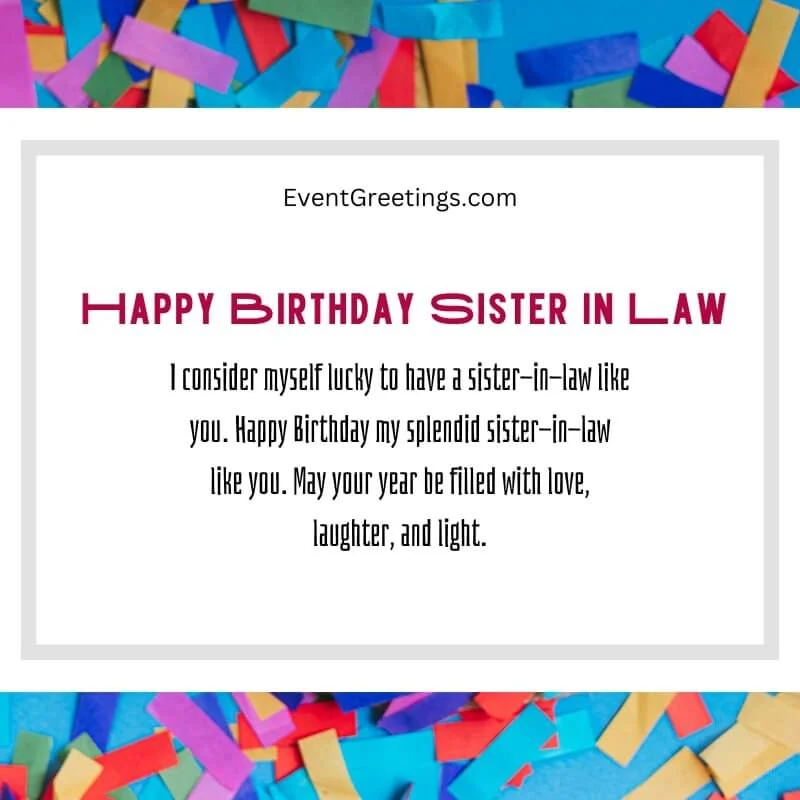 birthday wishes for sister in law