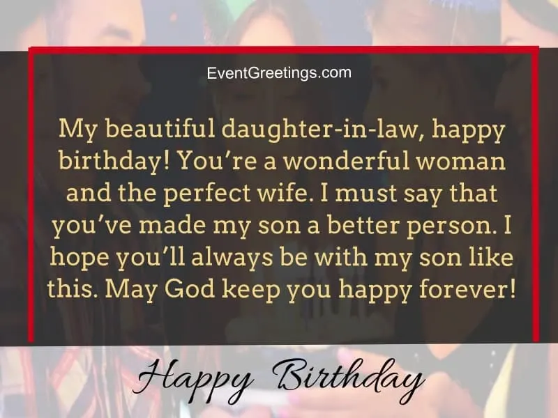Birthday Wishes For Daughter In Law 