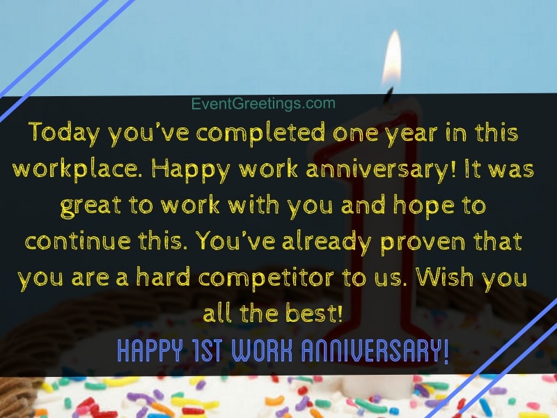 15 Unique Happy 1 Year Work Anniversary Quotes With Images