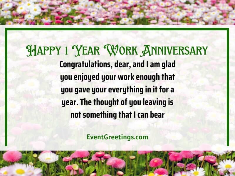 1 year work anniversary wishes