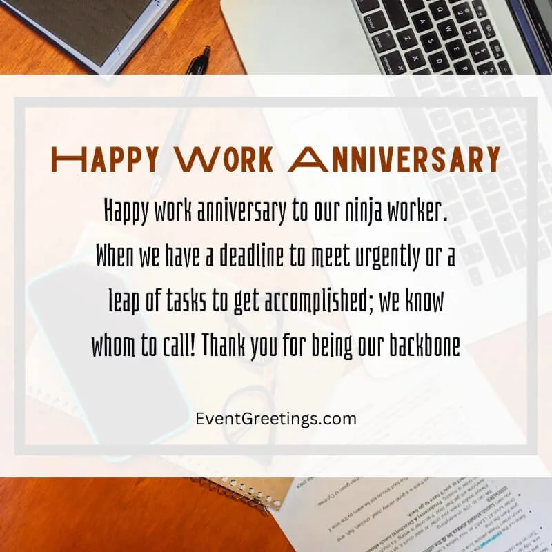 simple work anniversary wishes