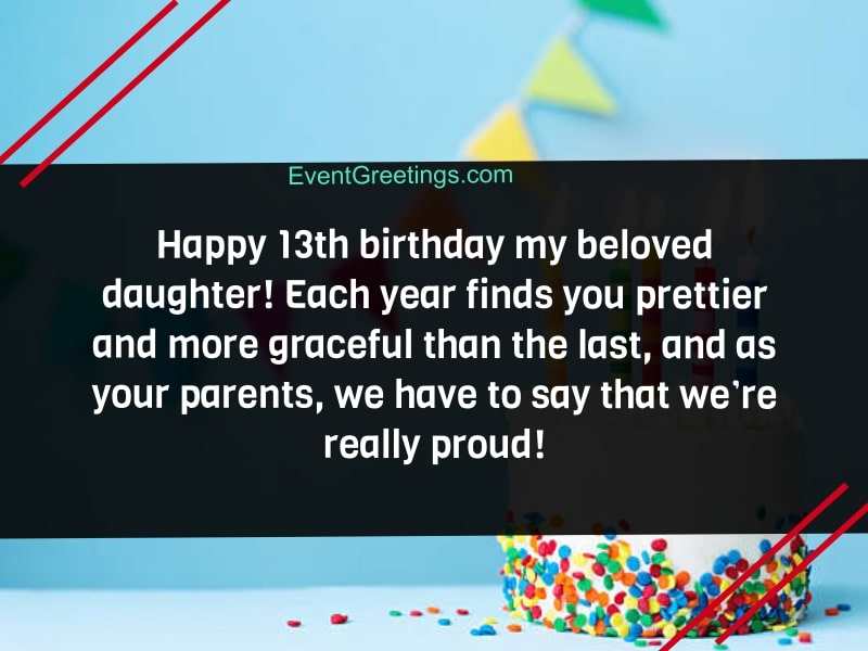 Happy 13th Birthday Daughter