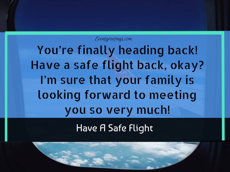 Have A Safe Flight Back Home