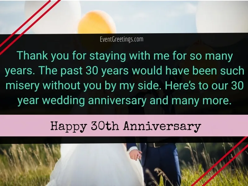 30 Year Wedding Anniversary 