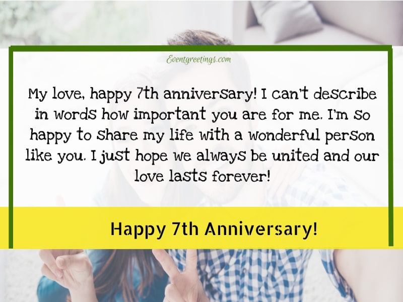 15 Awesome 7 Year Wedding Anniversary Quotes Events Greetings