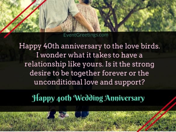 80 Best Happy 40th Wedding Anniversary - Quotes And Wishes