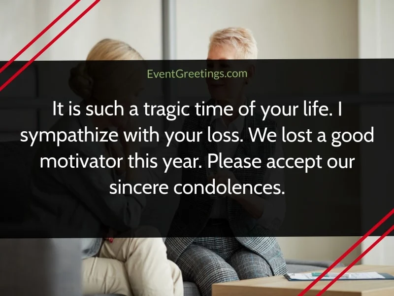 Condolence message for coworker