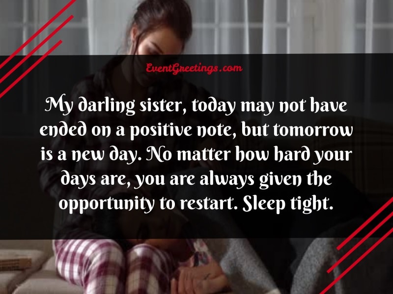 Good Night Message for Sister