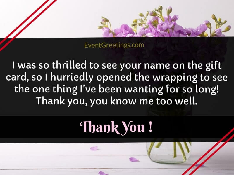 Thank you Note For Gift
