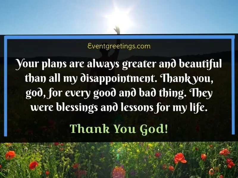 Inspirational thank you god quote