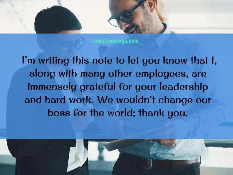 Thank You Note for Boss