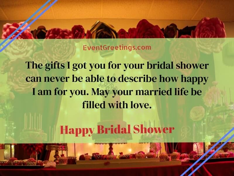 bridal shower message 
