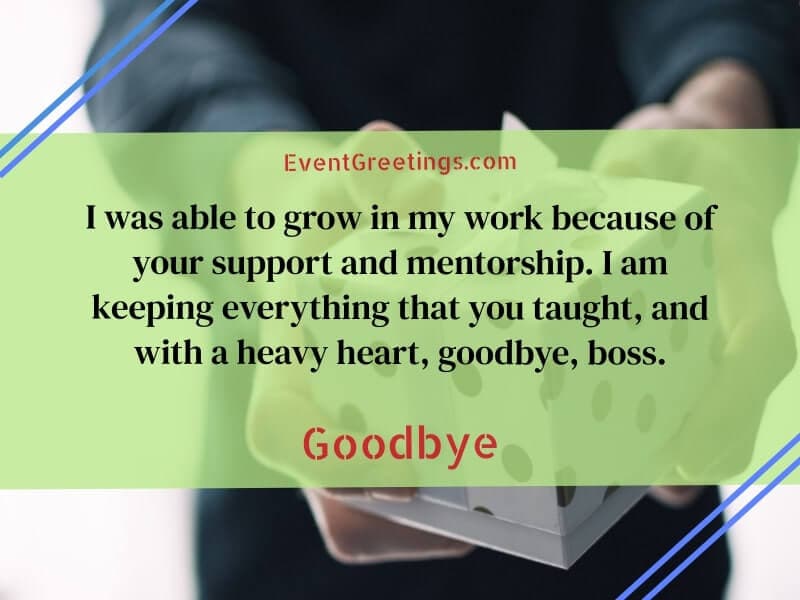 Goodbye Message to Boss