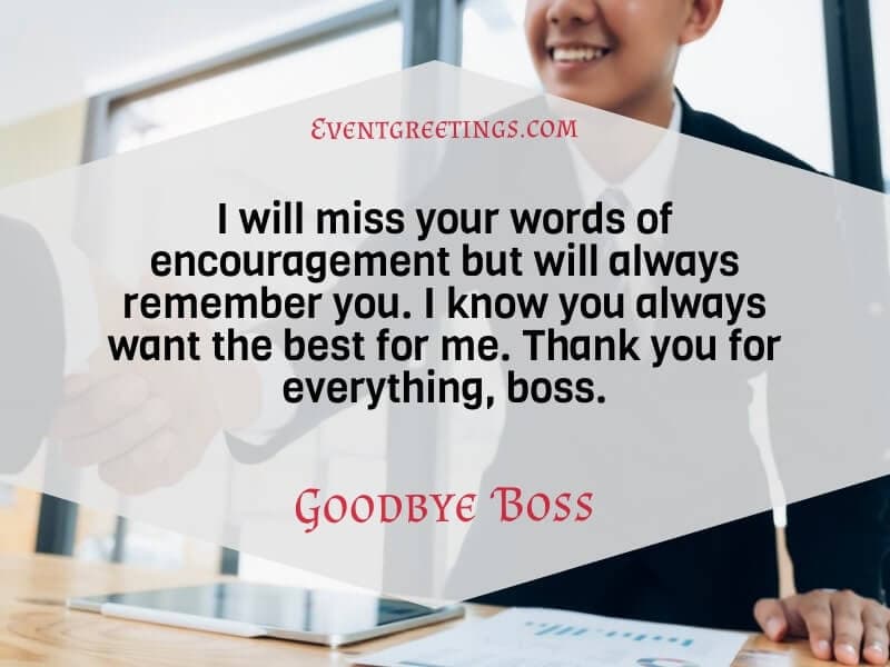 Farewell Message to Boss