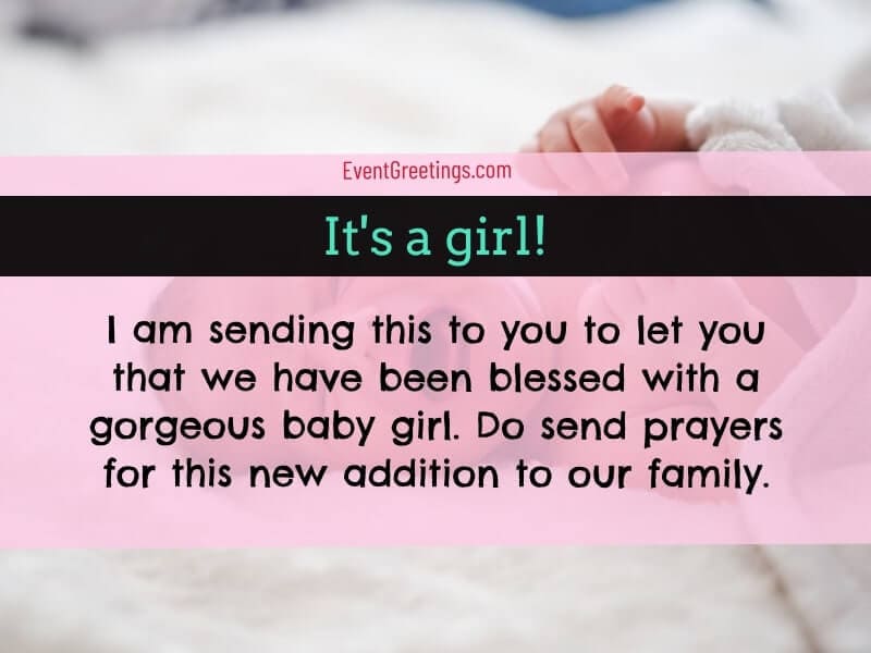 Baby Girl Announcement