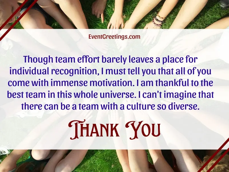 Thank you for Being Part of the Team