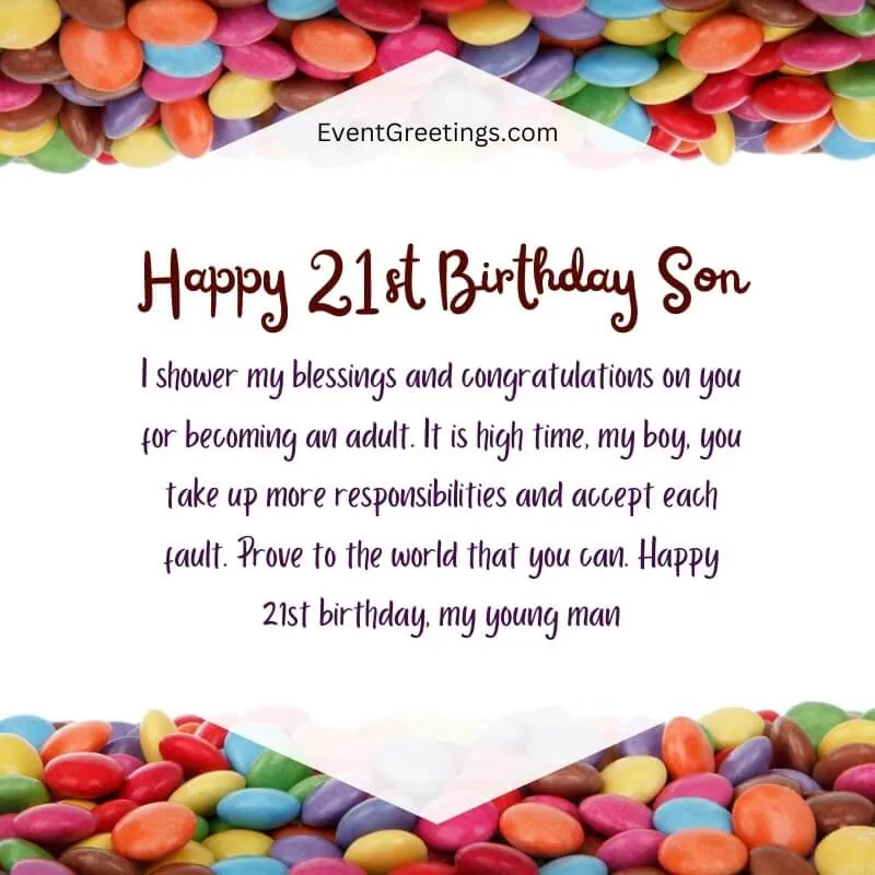 21st Birthday Wishes To Son From Mom