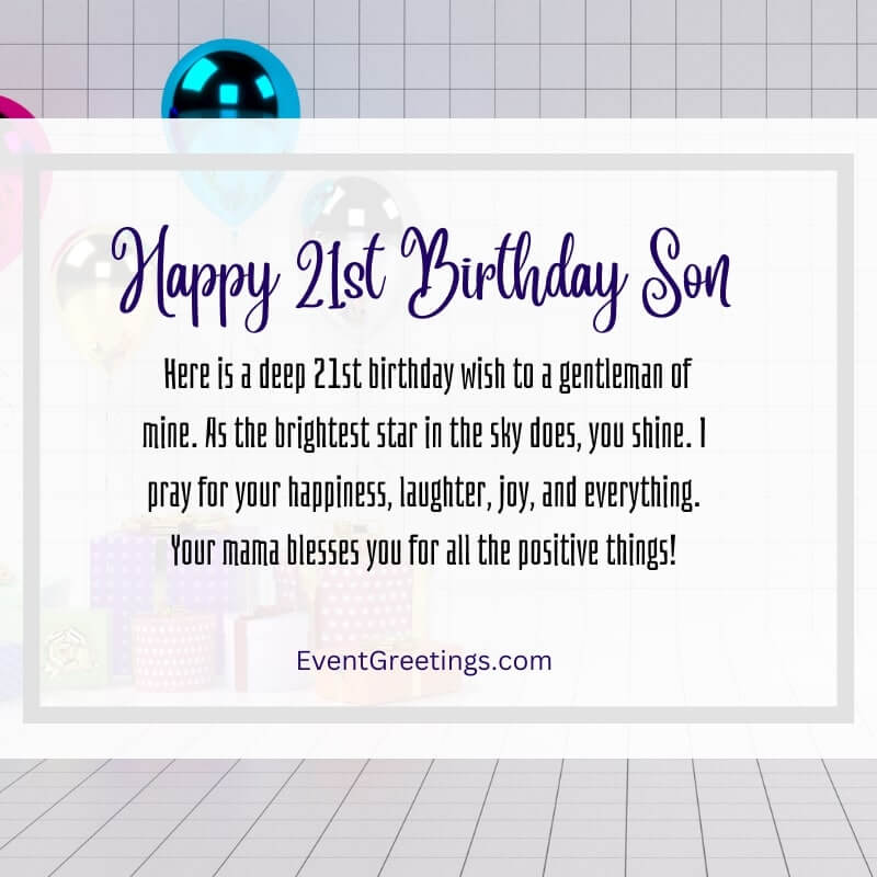 21st Birthday Wishes To Son From Mom