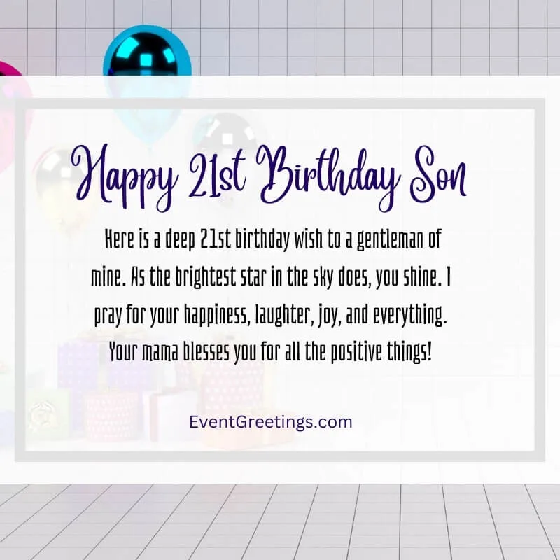 21st Birthday Wishes To Son From Mom