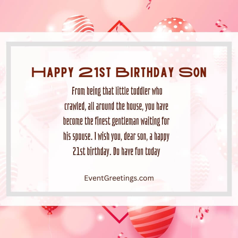 Funny 21st Birthday Wishes for Son
