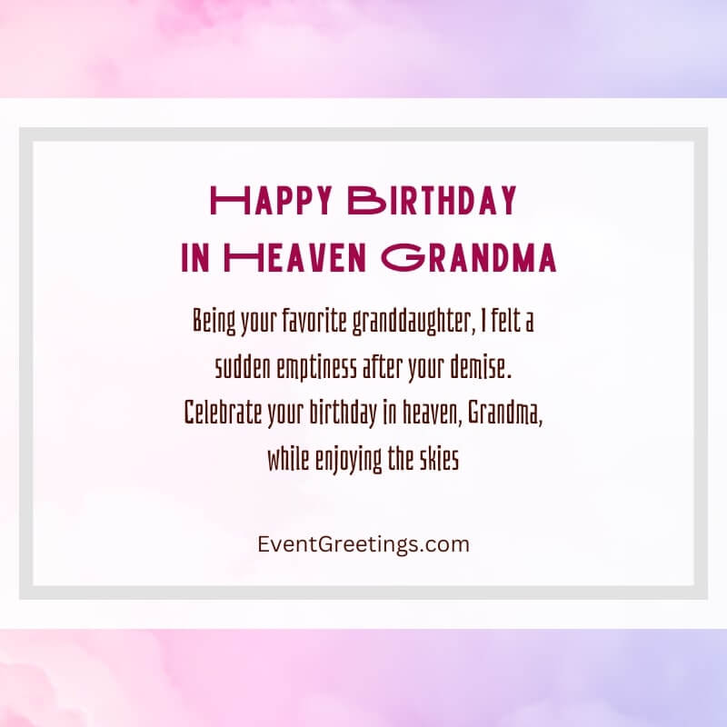 Happy Birthday Grandma In Heaven Quotes From Granddaughter