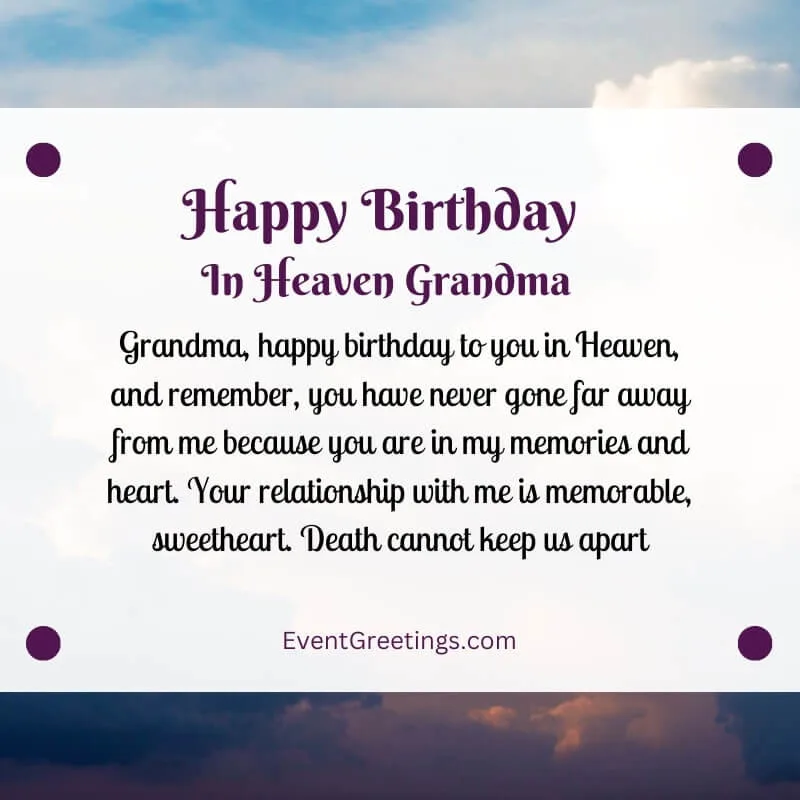 happy birthday in heaven grandma