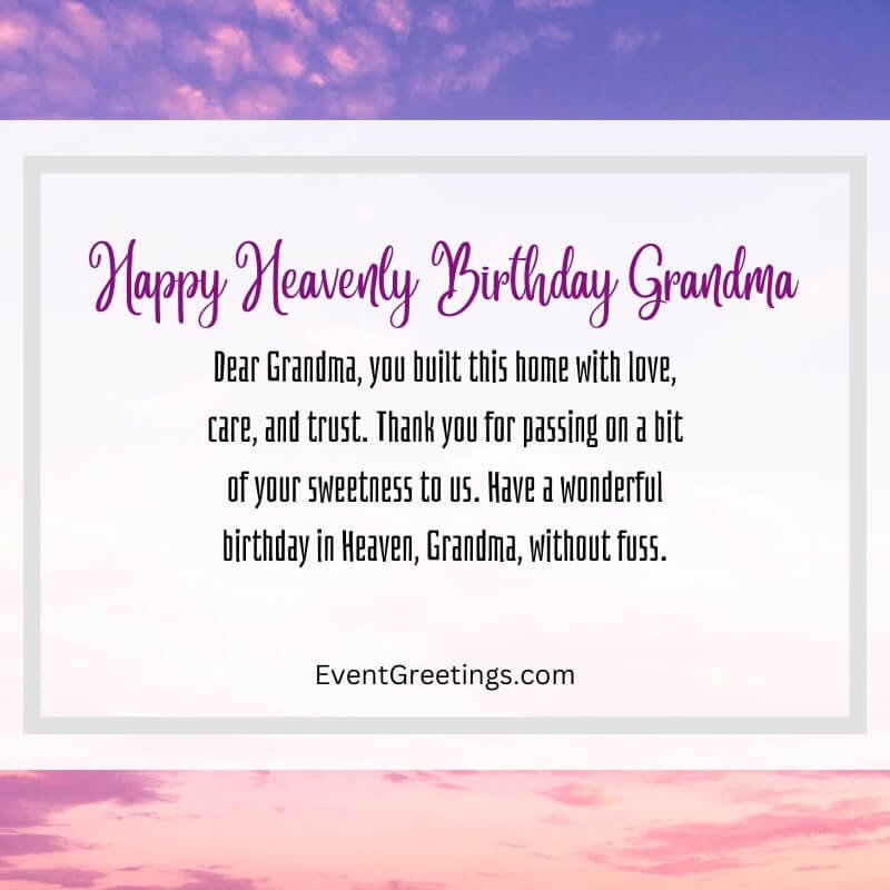 Happy Birthday In Heaven, Grandma Wishes