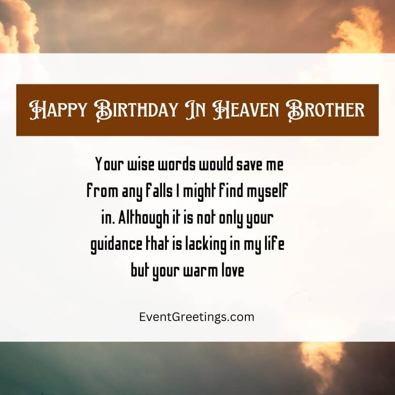 Happy Heavenly Birthday Brother