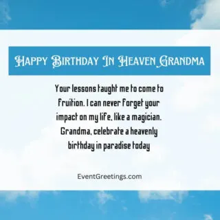 Happy Heavenly Birthday, Grandma